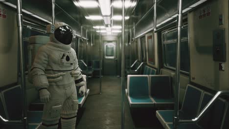 Astronaut-Inside-of-the-old-non-modernized-subway-car-in-USA